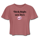 Women's Cropped T-Shirt - mauve